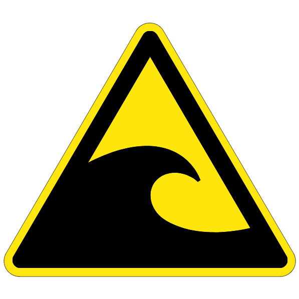 Zone à risque de tsunami - W056 - ISO 7010 - étiquettes et panneaux de danger et de prévention